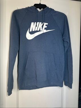 Nike Slate Blue Crewneck Hoodie with White Swoosh